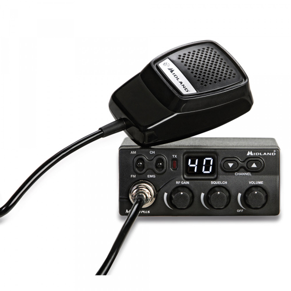 Midland M Zero Plus, CB Funk, AM/FM inkl. 4-pol Mikrofon, 12V KFZ Adapter, Einbauhalterung