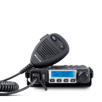 Midland M-Mini USB, CB-Funkgerät Multistandard mit USB-Ladebuchse, Mikrofon, Halterung