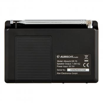 Albrecht DR 70 Digitalradio, DAB+/UKW Farbdisplay, 230V und Batteriebetrieb