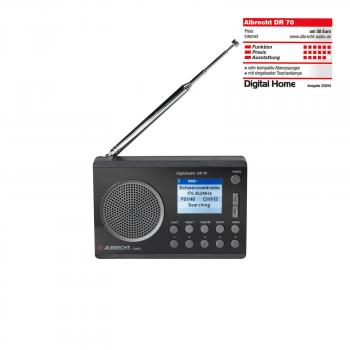 Albrecht DR 70 Digitalradio, DAB+/UKW Farbdisplay, 230V und Batteriebetrieb