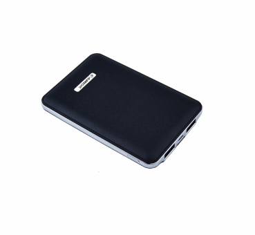 Albrecht PowerBank PB 5000, schwarz mit 5000mAh und 2 Ausgängen, USB-Ladekabel