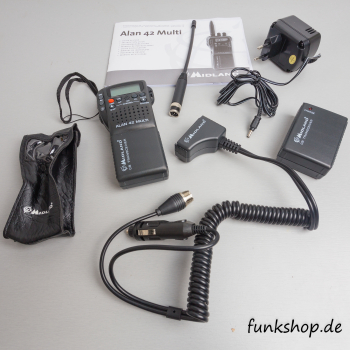 Alan 42 DS Multinorm CB-Handfunke 4 Watt AM - KFZ-Mobiladapter Version 2023