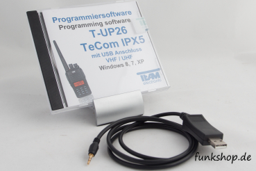 T-UP26 USB COM für TeCom-IPX5 UHF-/VHF Programmiersoftware auf CD-ROM