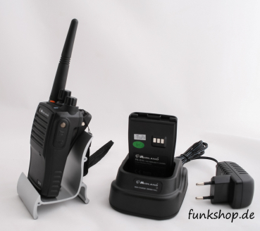MIDLAND G15 Pro,PMR,Stück, Wasserdicht IP67 Standlader,Akkupack 1600 mAh,Gürtelclip