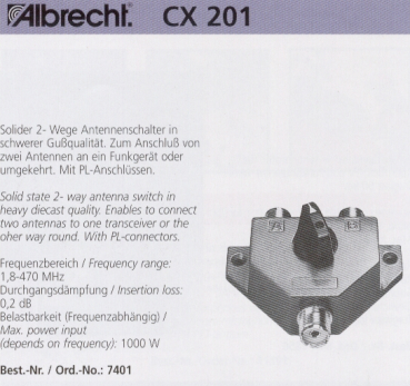 Antennenschalter 2fach Guss