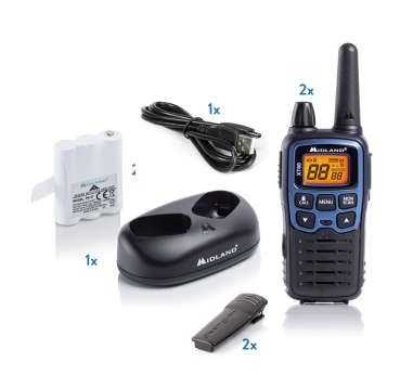 Midland XT60, Paar, PMR+LPD Schnell-Doppelstandlader, 700mAh Akku