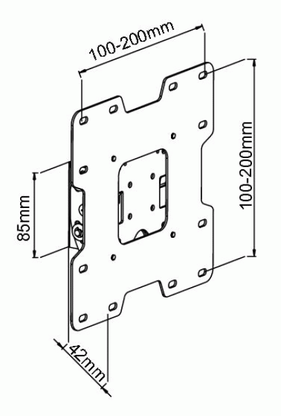 DMP LCD 2700 -schwarz-17-37" (43,0-94,0cm), max 25kg,neigbar