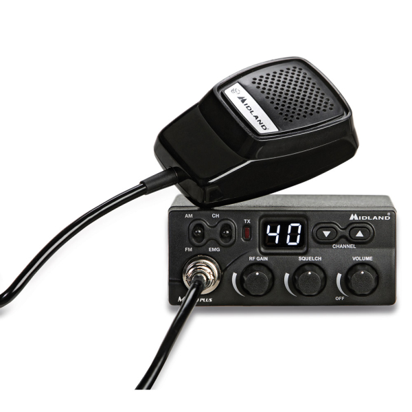 Midland M Zero Plus, CB Funk, AM/FM inkl. 4-pol Mikrofon, 12V KFZ Adapter, Einbauhalterung