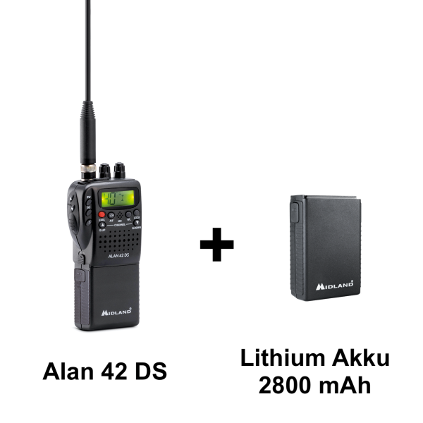 Alan 42 DS Multinorm CB-Handfunke 4 Watt AM - KFZ-Mobiladapter