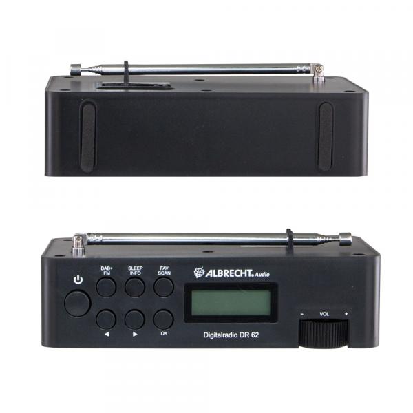 Albrecht DR 62 tragbares Digitalradio, DAB+/UKW integrierter Akku, Netz- oder Akkubetrieb