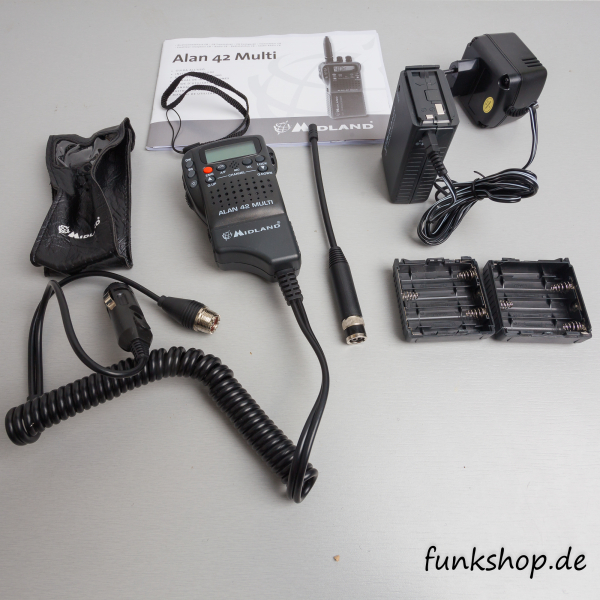 Alan 42 DS Multinorm CB-Handfunke 4 Watt AM - KFZ-Mobiladapter