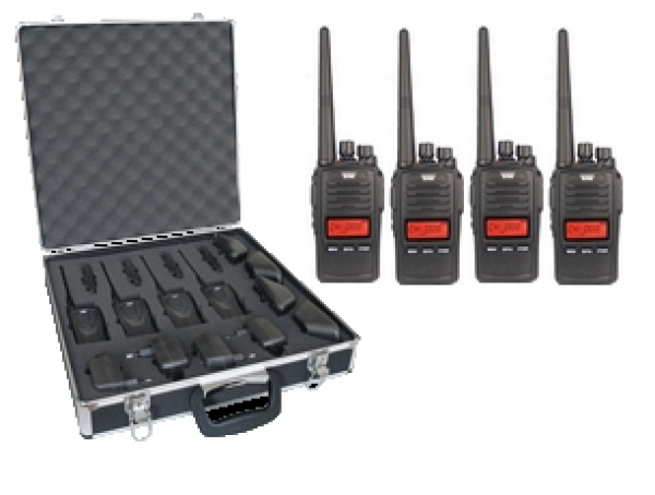 Team Tecom IPZ5 Kofferset mit 4 Geräten PMR16 Freenet VHF UHF Betriebsfunk