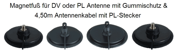 Magnetfuß mit PL oder DV-Anschluss D160,170 190mm