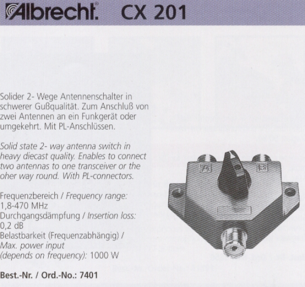 Antennenschalter 2fach Guss